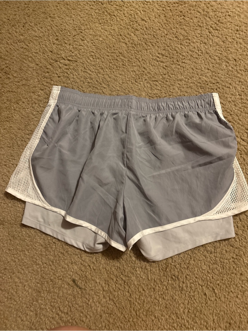 Pony Light Gray Athletic Shorts with White Trim